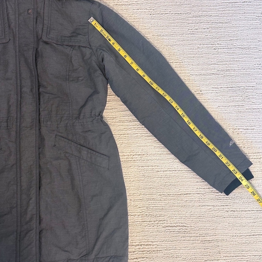 EDDIE BAUER Ladder Creek High-Pile Women's Gray Parka Faux Fur Hood Cinch Waist - Picture 7 of 16